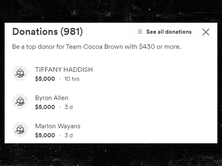 tiffany haddish donation cocoa brown