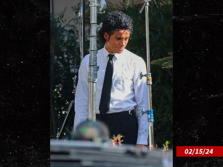 Nia Long and Jafaar Jackson Film "Michael" in Encino