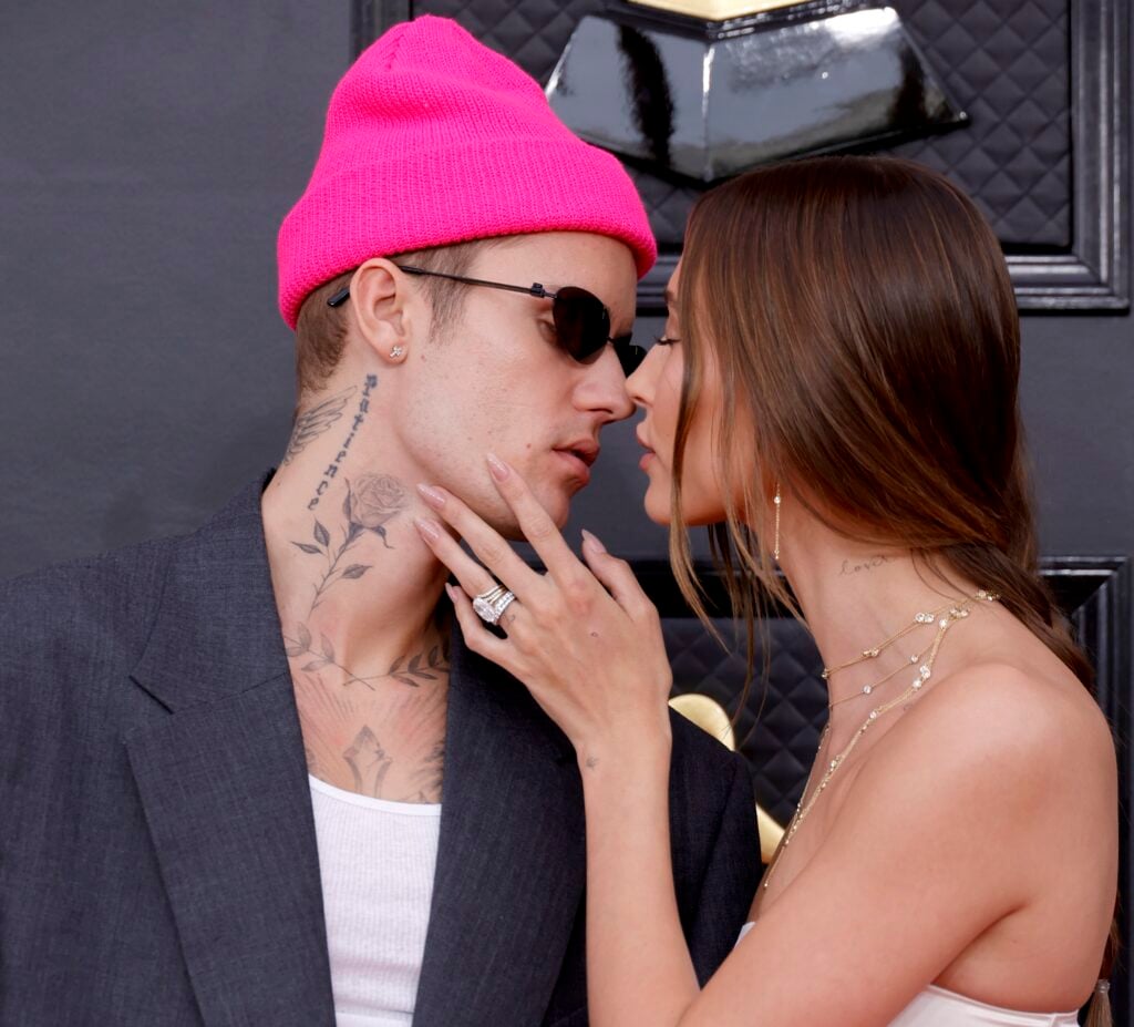 Justin Bieber and Hailey Bieber at the Grammys