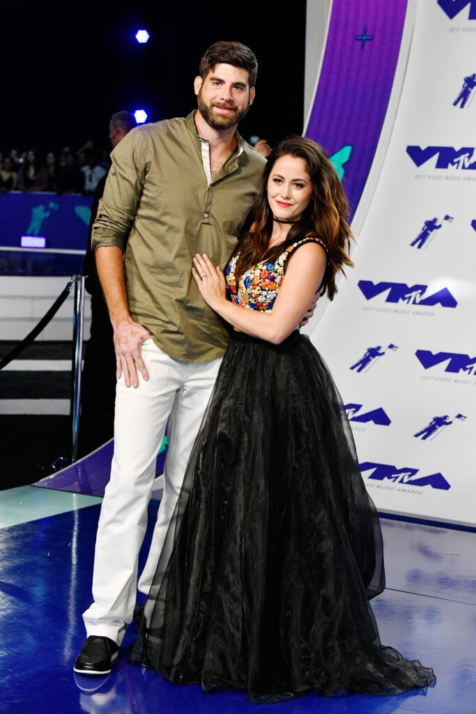 David Eason and Jenelle Evans attend the 2017 MTV Video Music Awards at The Forum on August 27, 2017 in Inglewood, California.