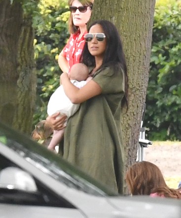 Meghan, Duchess of Sussex, and son Archie attend the King Power Royal Charity Polo Day for the Khun Vichai Srivaddhanaprabha Memorial Polo Trophy at Billingbear Polo Club on Wednesday 10th July.Pictured: Meghan,Duchess of Sussex,Archie Harrison Mountbatten-WindsorRef: SPL5103062 100719 NON-EXCLUSIVEPicture by: SplashNews.comSplash News and PicturesUSA: +1 310-525-5808London: +44 (0)20 8126 1009Berlin: +49 175 3764 166photodesk@splashnews.comWorld Rights