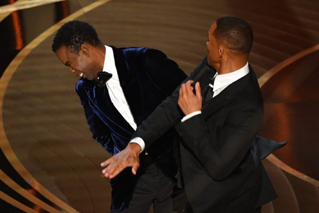 Will Smith slaps Chris Rock at the Oscars in 2022.