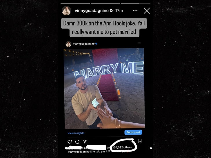 Vinny April Fools Insta Post