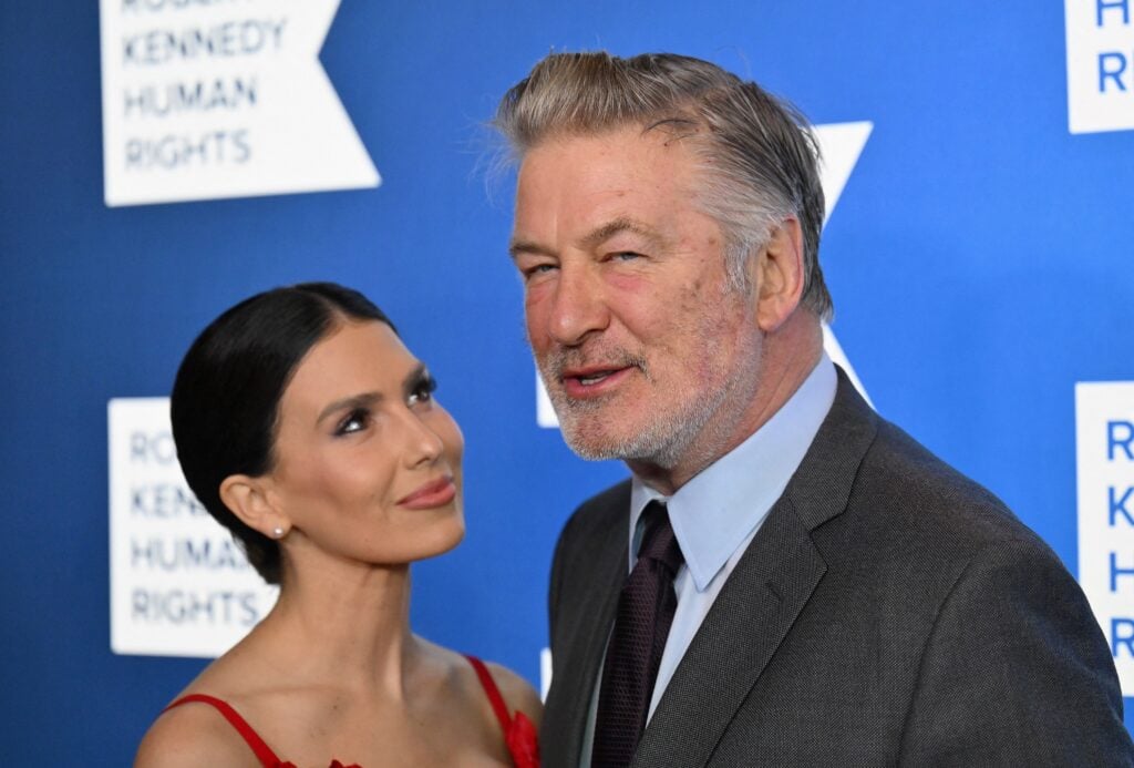 Hilaria Baldwin and Alec Baldwin arrive at the 2022 Robert F. Kennedy Human Rights Ripple of Hope Award Gala at the Hilton Midtown in New York on December 6, 2022.