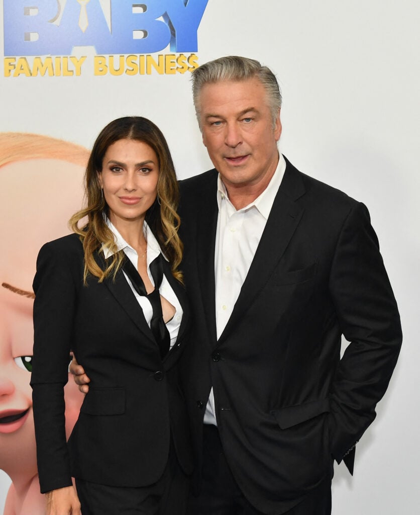 Alec Baldwin and wife Hilaria Baldwin attend DreamWorks Animation's "The Boss Baby: Family Business" premiere at SVA Theatre on June 22, 2021 in New York City. 