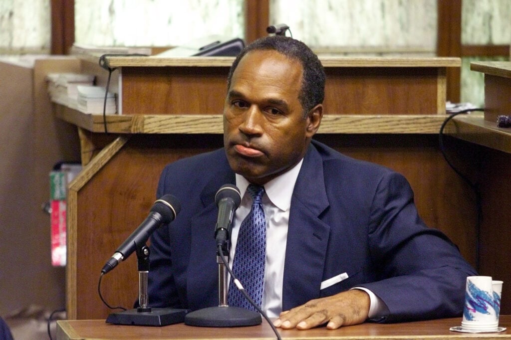 O.J. Simpson in court for his road rage trial in 2001.