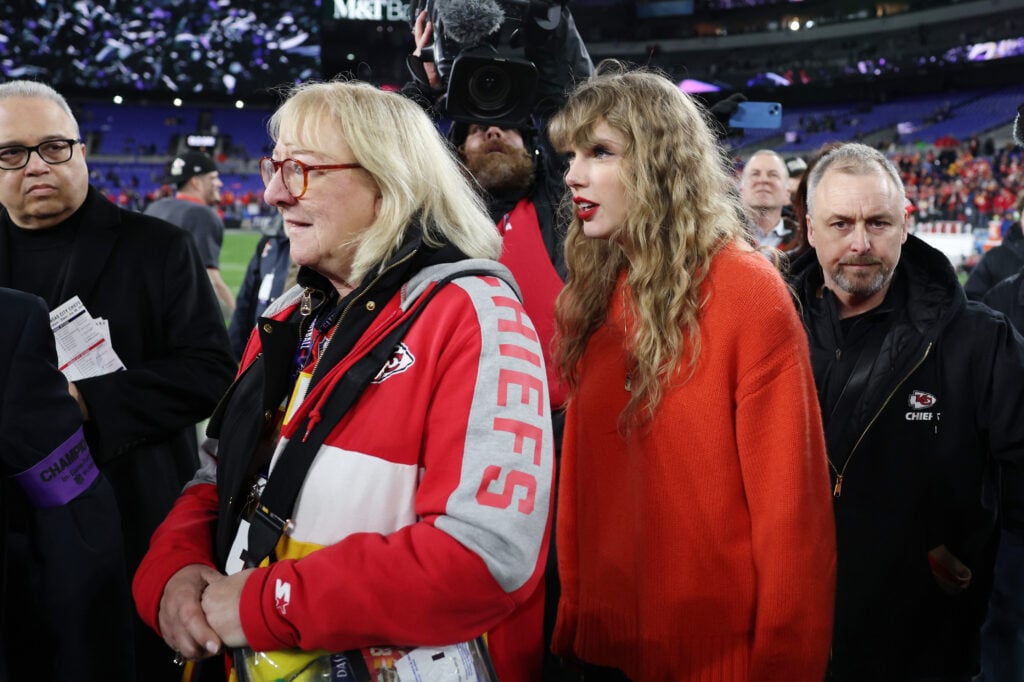 Taylor Swift and Donna Kelce in January of 2024.