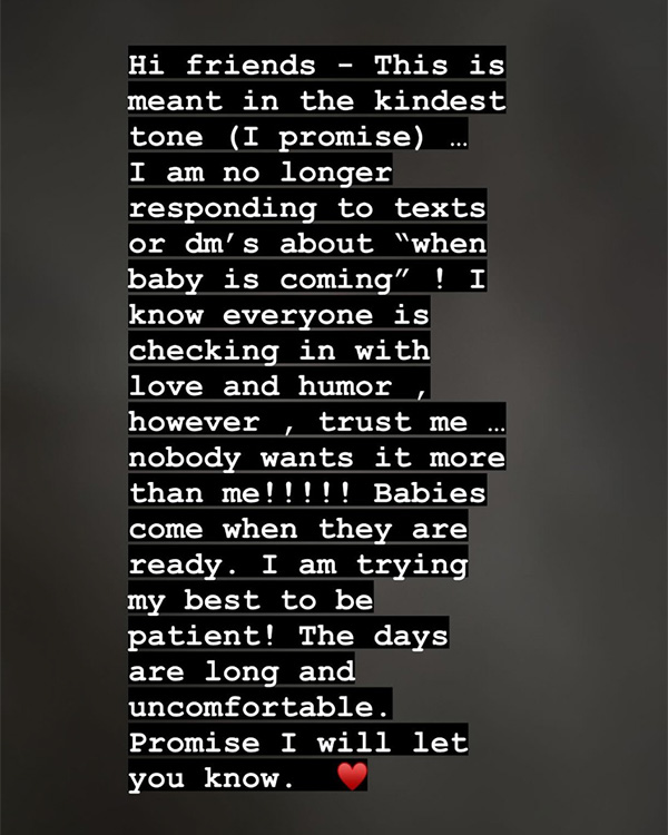 Hilary Duff Instagram message