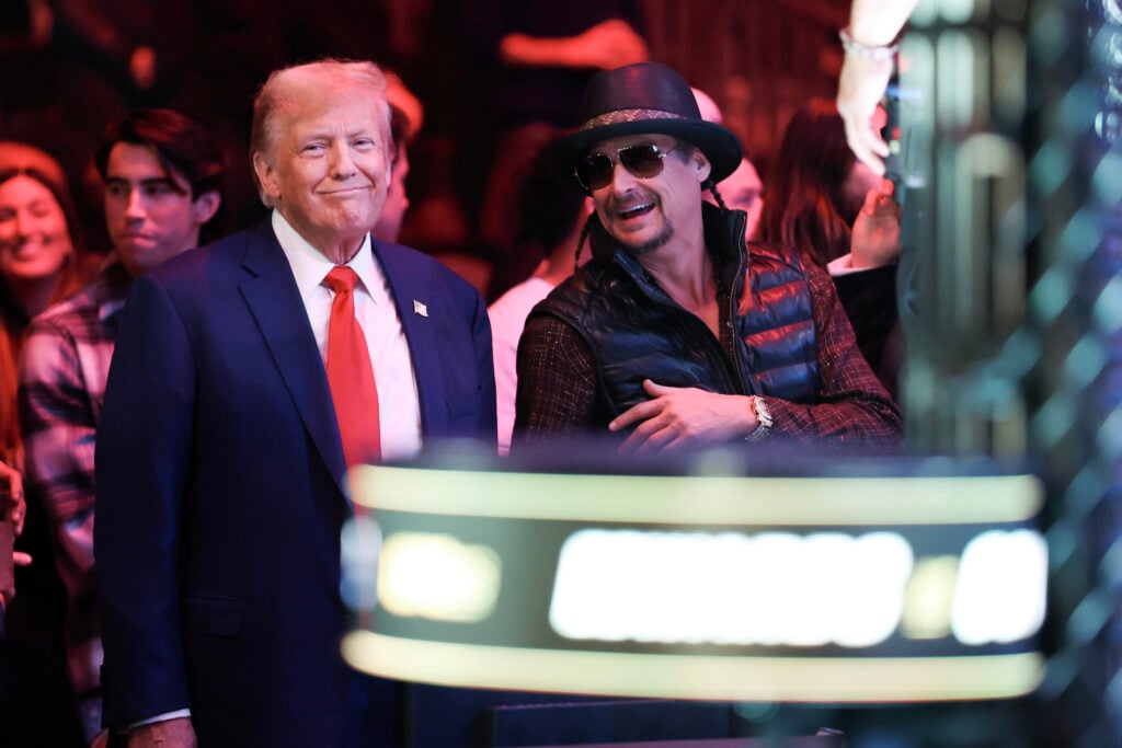 Disgraced former president Donald Trump and Kid Rock in late 2023.